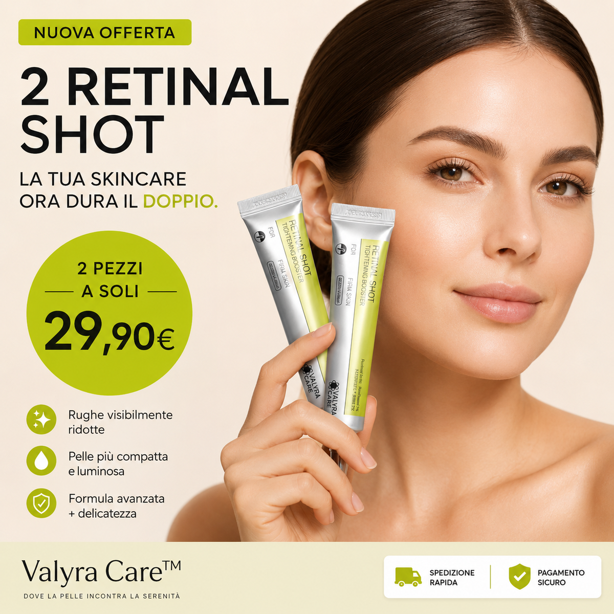 Valyra Retinal Shot Booster™ + eBook “Skincare, Nutrizione e Lifestyle” in omaggio